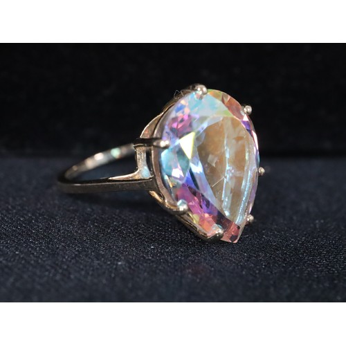 30 - Wobito Alpine Cut Optuc Quartz , Marambaia London Blue Topaz & White Zircon 9K Gold Ring Atgw 4.21ct... 