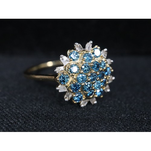 31 - 1/2ct Blue & White Diamond 9K Gold Ring Size L to M, 1/2ct Blue Diamond 9K Gold Ring Size N to O - 3... 
