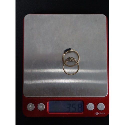 31 - 1/2ct Blue & White Diamond 9K Gold Ring Size L to M, 1/2ct Blue Diamond 9K Gold Ring Size N to O - 3... 