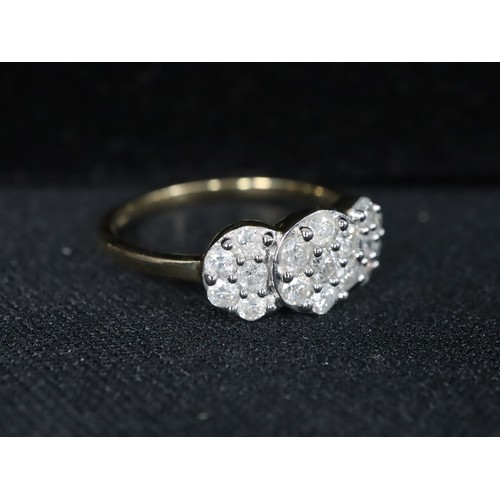33 - 1/2ct Diamond 9K Gold Heart Ring Size N to O, 1/2 ct GH Diamond 9K Gold Ring Size N to O, 1/2ct Diam... 