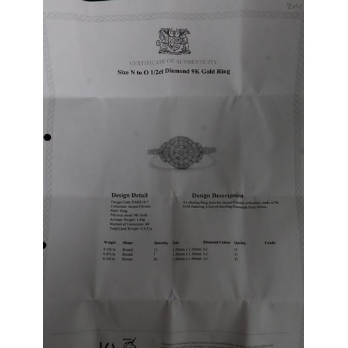 33 - 1/2ct Diamond 9K Gold Heart Ring Size N to O, 1/2 ct GH Diamond 9K Gold Ring Size N to O, 1/2ct Diam... 