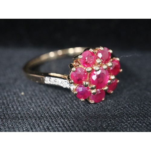 39 - Burmese Ruby & Diamond 9K Gold Ring Atgw 1.14cts, Sakaraha Pink Sapphire & White Zircon 9K Gold Ring... 