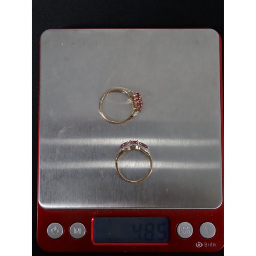 39 - Burmese Ruby & Diamond 9K Gold Ring Atgw 1.14cts, Sakaraha Pink Sapphire & White Zircon 9K Gold Ring... 