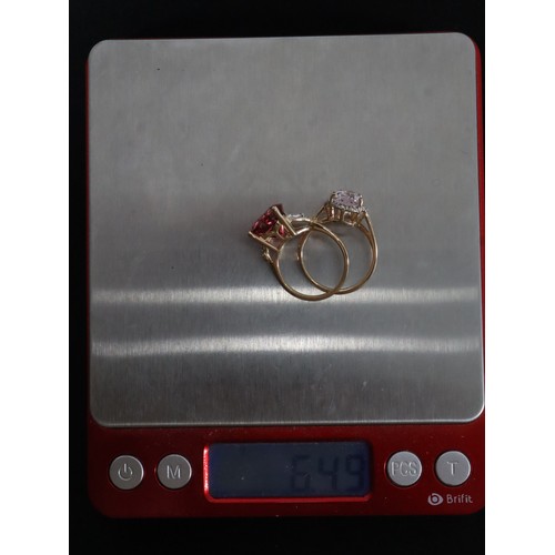 40 - Minas Gerais Kunzite & White Zircon 9K Gold Ring 2.65cts Size N to O, Cruzeiro Topaz & White Zircon ... 