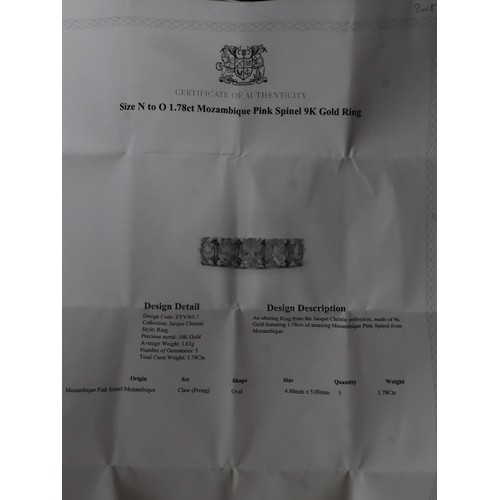 41 - 1.78ct Mozambique Pink Spinel 9K Gold Ring, Sakaraha Pink Sapphire & Diamond 9K Rose Gold Ring Atgw ... 