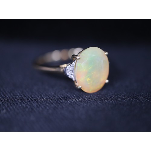43 - Ethiopian Opal, Chrome Diopside & White Zircon 9K Gold Ring Atgw 2.43cts, Ethiopian Opal & Diamond 9... 