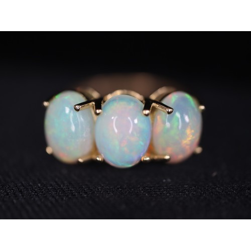 44 - Ethiopian Opal & White Topaz 9K Gols Ring Atgw 1.90cts, 2.40ct Kelayi Ethiopian Opal 9K Gold Ring -4... 