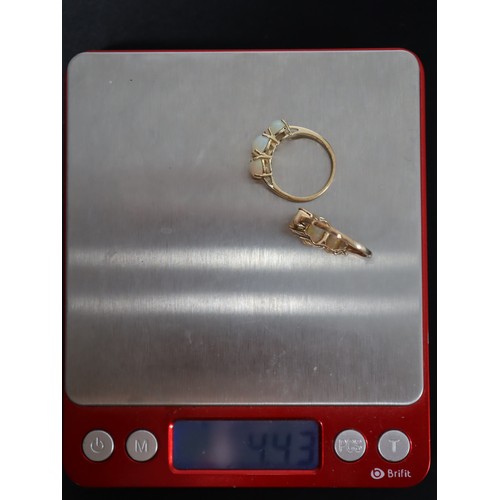 44 - Ethiopian Opal & White Topaz 9K Gols Ring Atgw 1.90cts, 2.40ct Kelayi Ethiopian Opal 9K Gold Ring -4... 