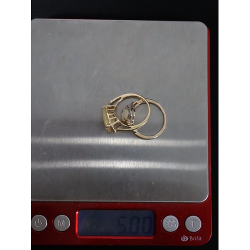 45 - Ethiopian Opal, Oyo Pink Tourmaline & White Zircon 9K Gold Ring Atgw 1.41cts Size P to Q, Ethiopian ... 