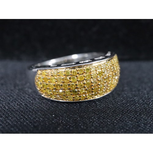 48 - 1/2ct Yellow Diamond 9K White Gold Ring Size N to O (3.6g), 3/4ct Yellow Diamond Sterling Silver Rin... 