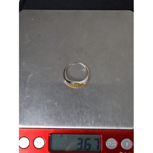 48 - 1/2ct Yellow Diamond 9K White Gold Ring Size N to O (3.6g), 3/4ct Yellow Diamond Sterling Silver Rin... 