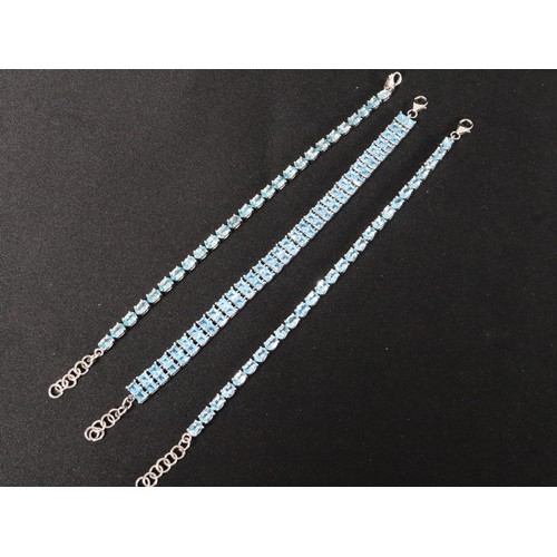 50 - 16.73ct Ratanakiri Blue Zircon Sterling Silver Bracelet, 2168ct Swiss Blue Topaz Sterling Silver Bra... 