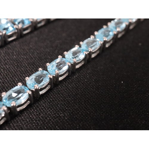 50 - 16.73ct Ratanakiri Blue Zircon Sterling Silver Bracelet, 2168ct Swiss Blue Topaz Sterling Silver Bra... 