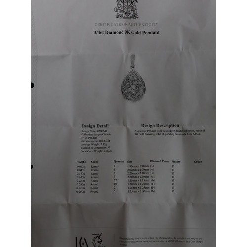 55 - Ethiopian Opal & Diamond 9K Gold Pendant Atgw 1.59cts, 1ct Diamond 9K Gold Pendant, 3/4ct Diamond 9K... 