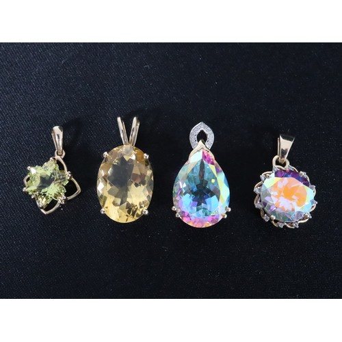 56 - 3.80ct Green Gold Quartz 9K Gold Wobito Snowflake Pendant, 11.24ct Diamantina Citrine 9K Gold Pendan... 