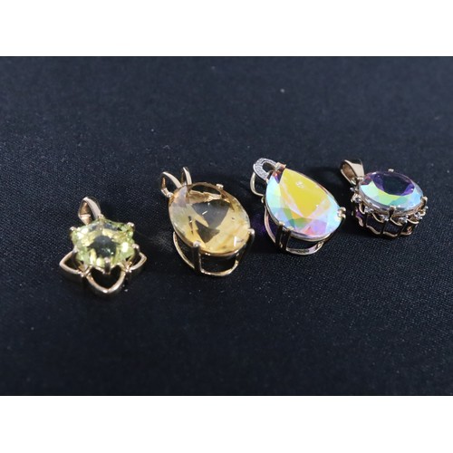 56 - 3.80ct Green Gold Quartz 9K Gold Wobito Snowflake Pendant, 11.24ct Diamantina Citrine 9K Gold Pendan... 