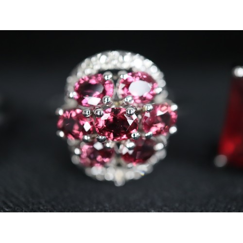 59 - Red Spinel & Diamond 9 White Gold Ring Atgw 1.47cts Size N to O , Malagasy Ruby & Diamond 9K White G... 