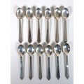 A set of twelve Georg Jensen Danish silver teaspoons in the Pyramid ...
