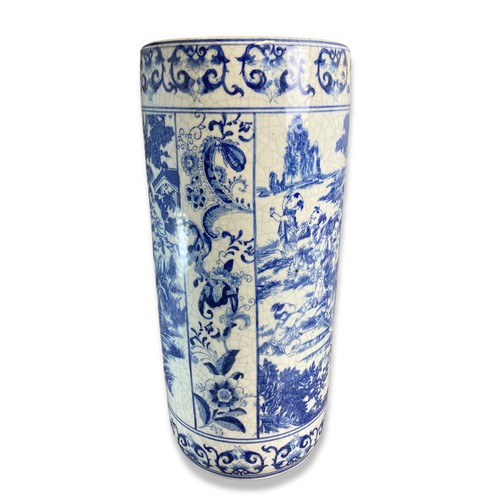 157 - Vintage Chinese porcelain blue & white Umbrella stand.
Decorated with numerous playing children.
Sea... 