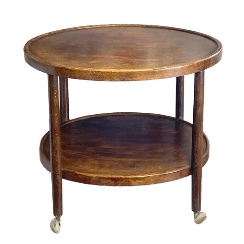 256 - Fischel (Czech) bentwood Occasional table. Early 20th-century. Oval shape, with turned legs on origi... 