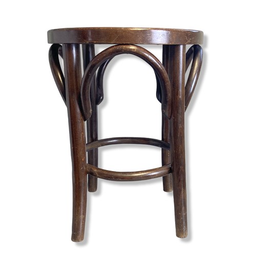 257 - Early 20th-century Bentwood Thonet / Fischal stool. Unmarked but possibly Thonet or Fischal. 
48Cm t... 