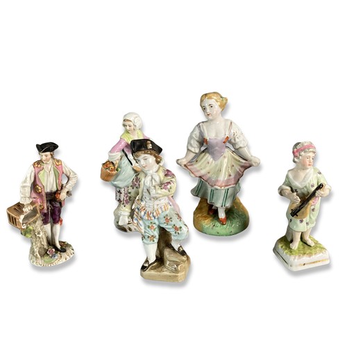 82 - Collection of antique German porcelain figures including Sitzendorf, and others.
Tallest - 14cm