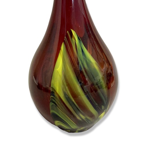 46 - Tall hand-blown French studio glass vase. In the manner of Biot.
37cm Tall