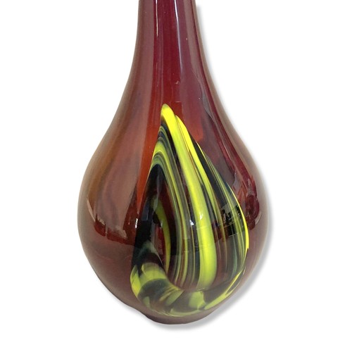 46 - Tall hand-blown French studio glass vase. In the manner of Biot.
37cm Tall