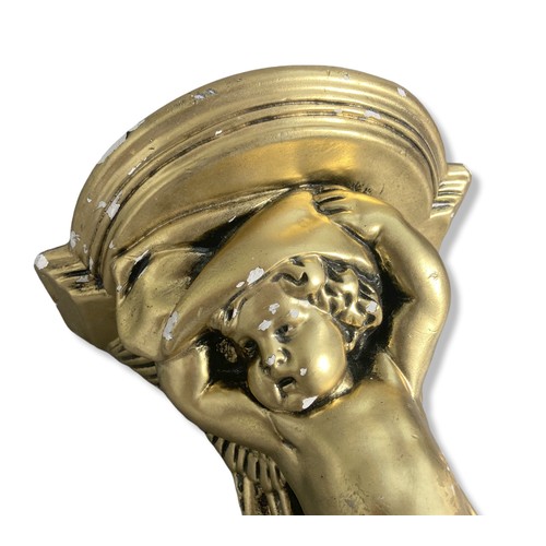 260 - Continental gilded plaster wall scone / bracket shelf.
33cm Tall.