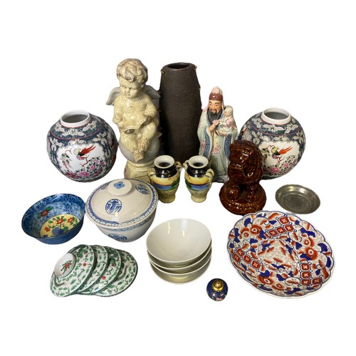 164 - Mixed Job lot of Chinese & Japanese ceramics.