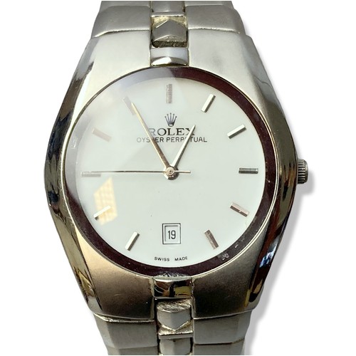 20 - Quality Rolex Oyster Perpetual Imitation men's wristwatch. Quality movement. Clean white Dial with s... 