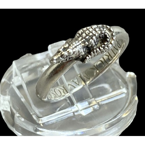 22 - Patrick mavros (Zimbabwe) Silver crocodile ring.