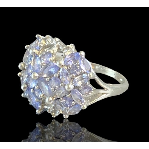 6 - 9 carat white gold, Tanzanite & Diamond ring .