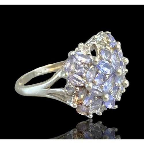 6 - 9 carat white gold, Tanzanite & Diamond ring .