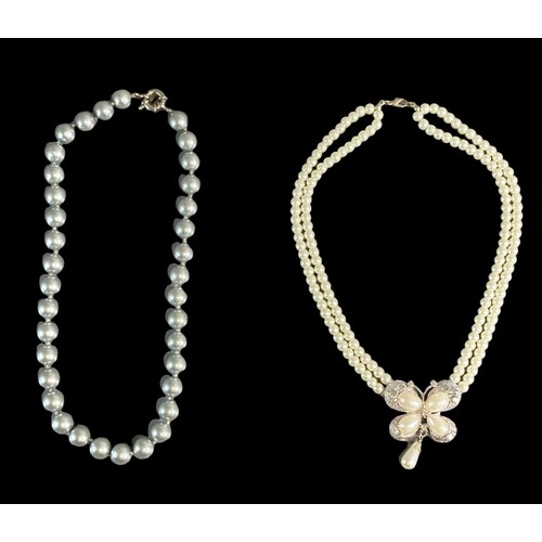 27 - Two fashion Jewellery Faux pearls Necklaces.