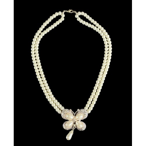 27 - Two fashion Jewellery Faux pearls Necklaces.