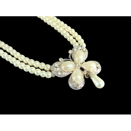 27 - Two fashion Jewellery Faux pearls Necklaces.