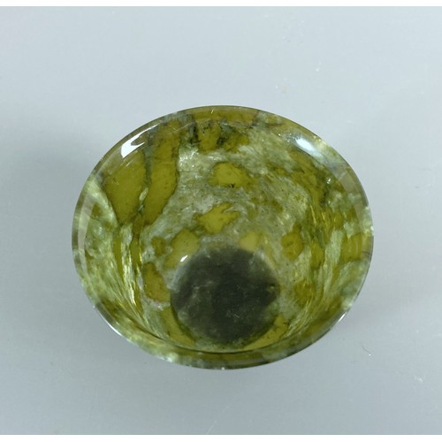 41 - Mid-century Chinese Spinach Jade tea bowl.
 4 x 6 cm