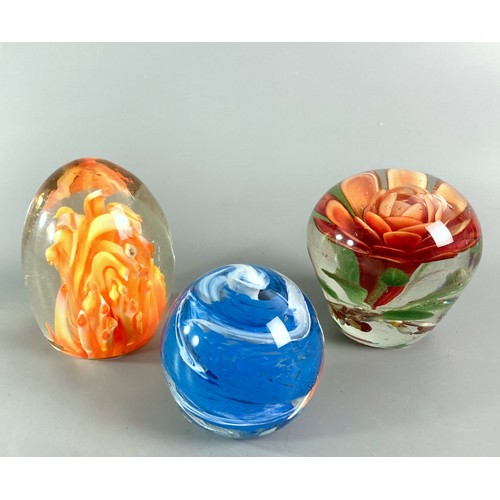 60 - Six vintage glass Paperweights including Cornish Liskeard glass.