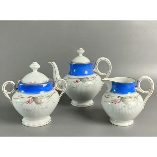 97 - Paris porcelain hand painted tea set with tray.