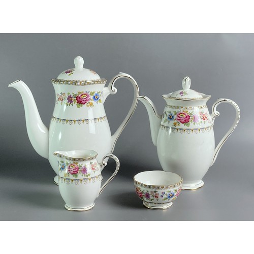 104 - Royal Grafton China tea & Coffee set . Includes Coffee pot, teapot, Milk, Sugar & five cups & saucer... 