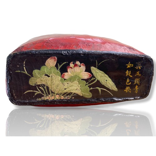 187A - Three antique Qing dynasty Chinese lacquer Pillows.
37cm Long
33cm Long
& 18cm long