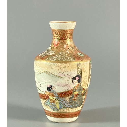 222 - Collection of Six Japanese Satsuma pottery miniature vases. Hand Painted. 
Tallest 9.5cm tall.