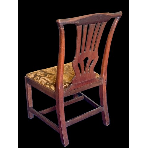 277 - 19th-century Mahogany carved Chippendale style chair. carved stylised floral design.