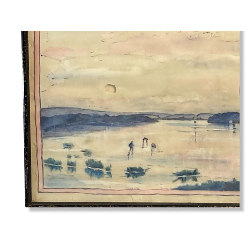 292 - Chinese Hand painted on Silk landscape painting .43 x 33cm (incl frame)