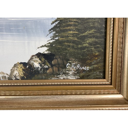 295 - Signed Original framed G. Jeffares Oil on canvas. Depicting an American Bald eagle in flight.
50.5 x... 