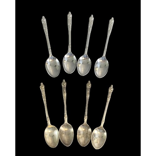 15A - 8 Silver plate Apostle spoons. Four EPNS spoons and four similar Chrome plate examples.
11cm long