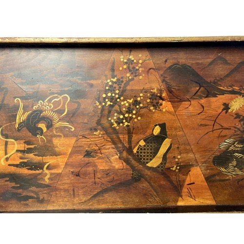 356 - A carved Chinese lacquered wood tray together with a Japanese example.
Japanese tray - 60 x 34.5 cm