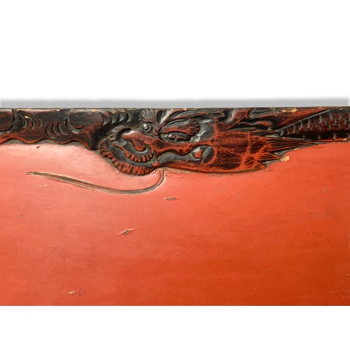 356 - A carved Chinese lacquered wood tray together with a Japanese example.
Japanese tray - 60 x 34.5 cm