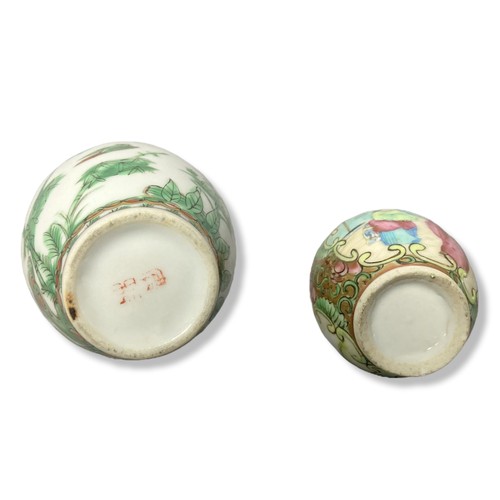 189 - A collection of Chinese Canton Famille Rose porcelain. Including plates, bowls, miniature vases and ... 